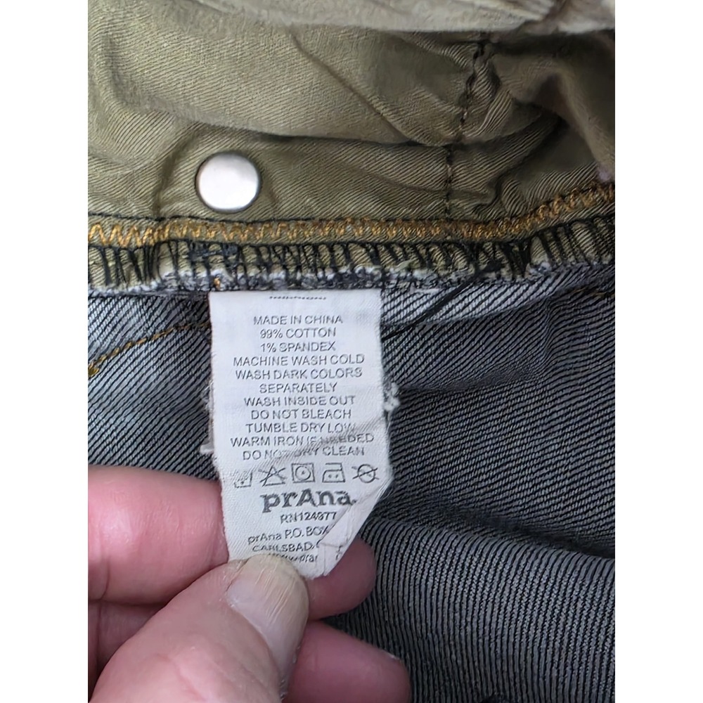 Prana Jeans Mens 34x32 Gray Bridger Straight Leg Washed Organic Cotton Outdoors - Picture 11 of 12